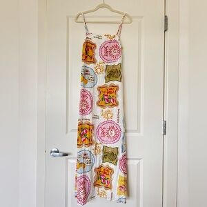 Vacation Graphic Maxi Dress - Linen Blend